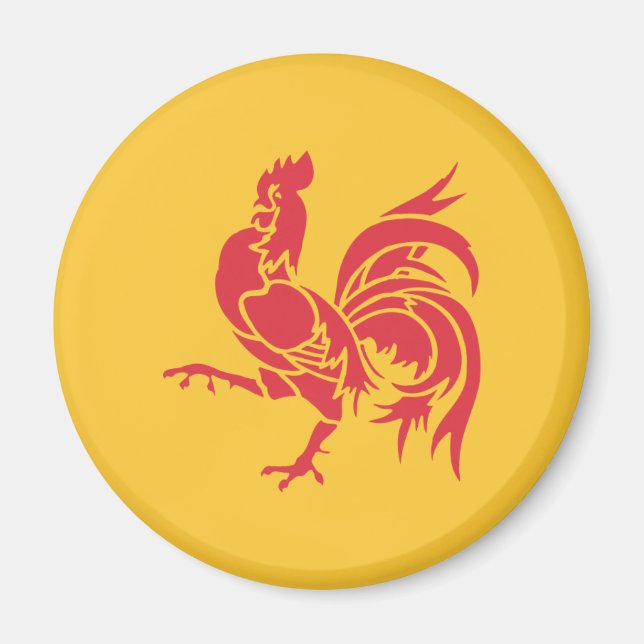 Imã Red Rooster (Bandeira da Valônia) (Frente)