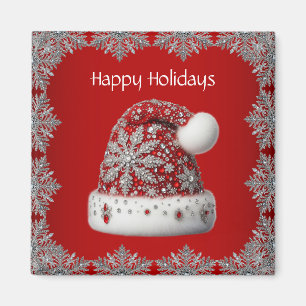 Imã Red Santa Hat Holiday Magnet