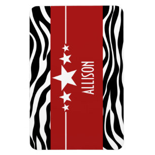 Ímã Red Sassy Star Zebra Premium Magnet