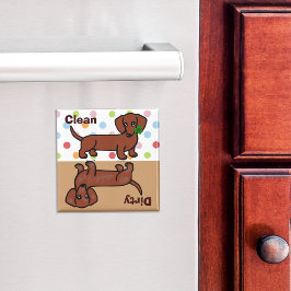 Imã Red Smooth Dachshund 2 Sujo / Limpo