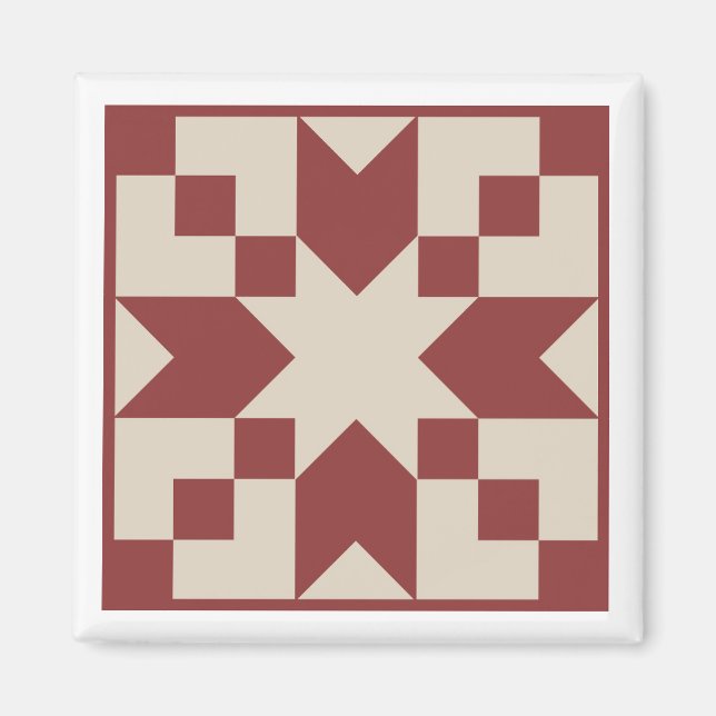 Imã Red Star Barn Quilt Magnet (Frente)
