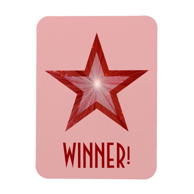 Ímã Red Star 'Winner!' flexível magnet rosa (Vertical)