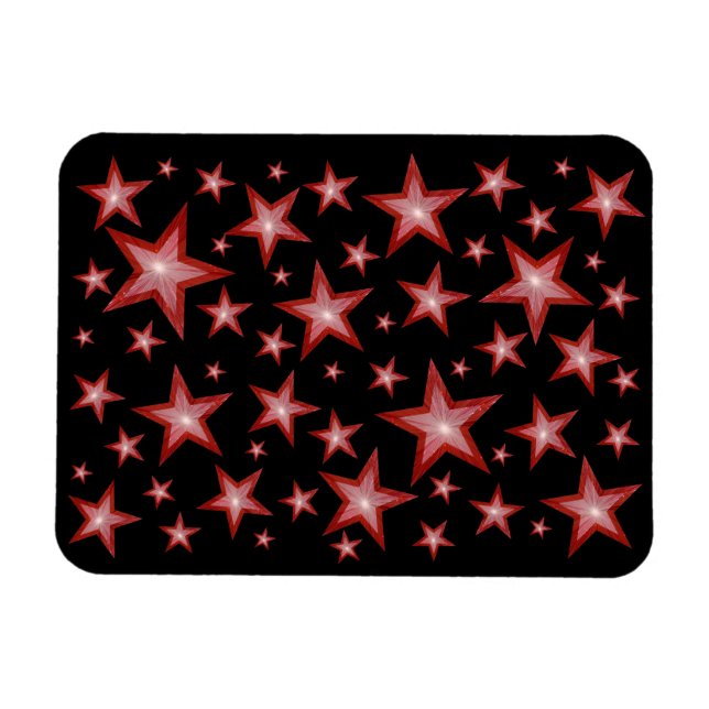 Ímã Red Stars - preto-mago flexível (Horizontal)