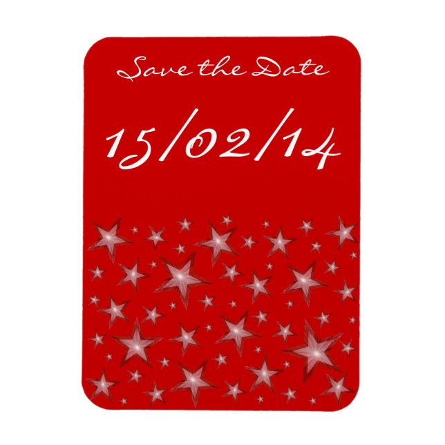 Ímã Red Stars 'Salve a Data' íman flexível vermelho (Vertical)