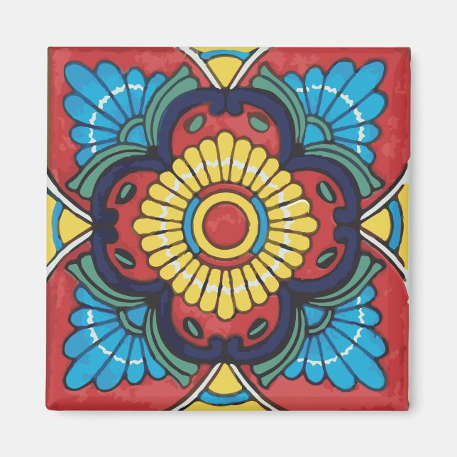 Imã Red tile mexican talavera ceramics (Frente)