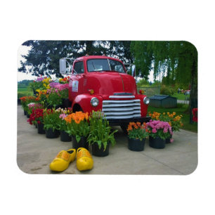 Ímã Red Truck com Tulips, Oregon