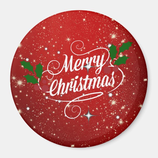 Imã Red Twinkle Feliz Natal, (Frente)