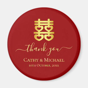 Imã Red Vintage obrigado de casamento chinês