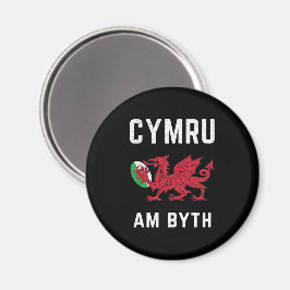 Imã Red Welsh Dragon Cymru Roots Rugby Fan Wales Flag