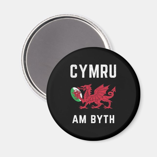 Imã Red Welsh Dragon Cymru Roots Rugby Fan Wales Flag (Front/Back)