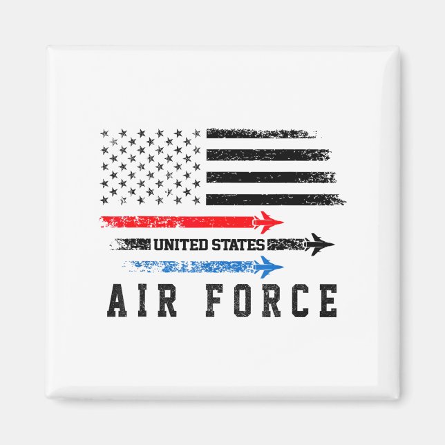 Imã Red White Blue Air Force Flyover Proud American In (Frente)