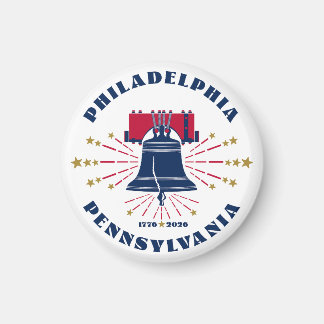 Imã Red White Blue Liberty Bell Philadelphia Magnet