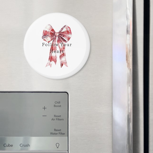 Imã Red White Plaid Stripes Bow   (In Situ (Fridge))