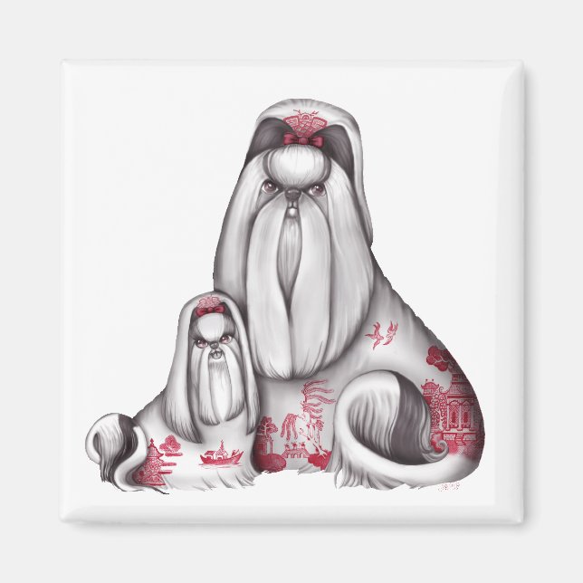 Imã Red Willow Shih Tzus Magnet (Frente)