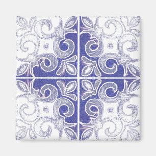 Imã Redemoinho branco azul inspirado pelo português