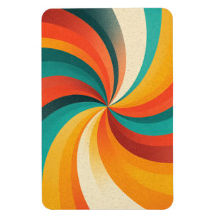 Ímã Redemoinho de Cores Retrô – Fundo Abstrato Vintage