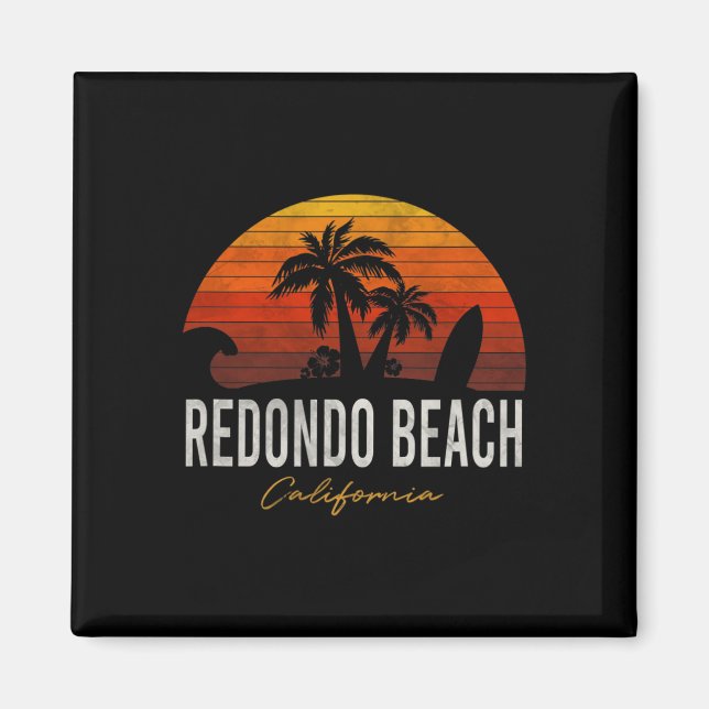 Imã Redondo Beach California Palms Férias Surf Sundo (Frente)