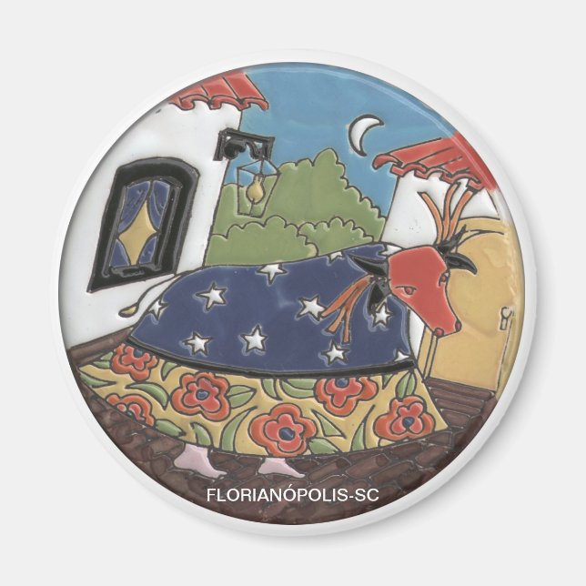 Imã redondo Boi de Mamão (Frente)