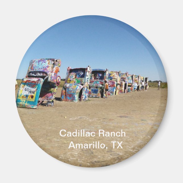 Imã redondo, ímã, Cadillac Ranch, Amarillo, Texas Mag (Frente)
