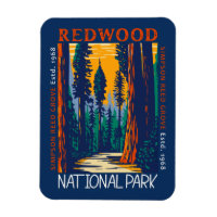 Redwood National Park California Retro Distorcido
