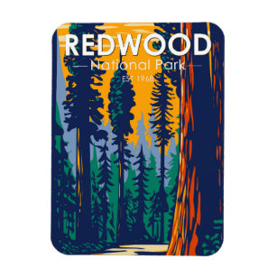 Ímã Redwood National Park California Vintage