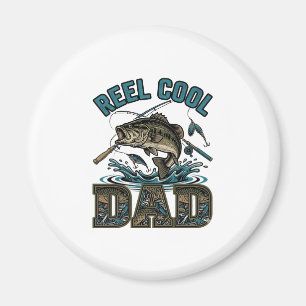 Imã Reel Cool Pai Pesca de Robalo Design Vetorial Vint