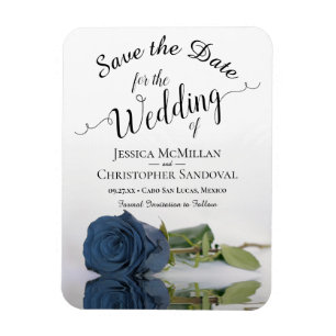 Ímã Refletindo Casamento de Rosa Azul Dusty Salve a Da