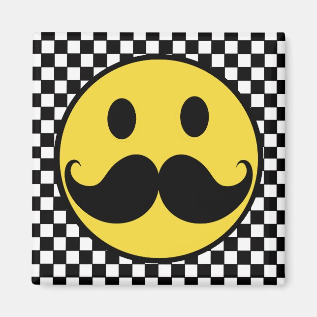 Imã Refletor Mustache Moutache c/ Checkerboard (Frente)