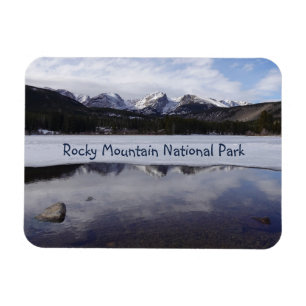 Ímã Reflexão de inverno Sprague Lake Rocky Mtn Natl Pa