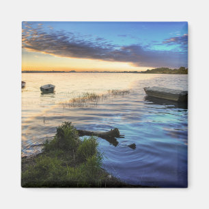 Imã Reflexão dos barcos de navigação do por do sol