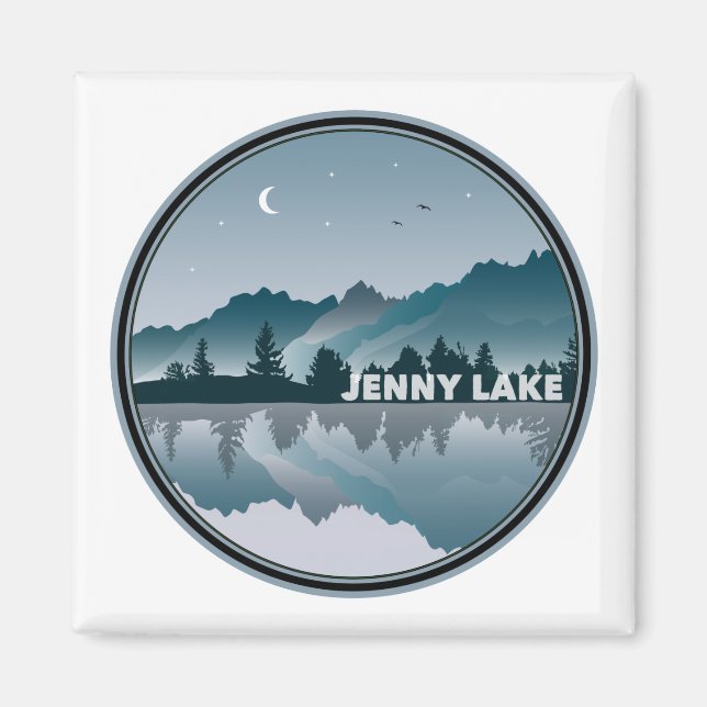 Imã Reflexão sobre o Parque Nacional de Jenny Lake Gra (Frente)