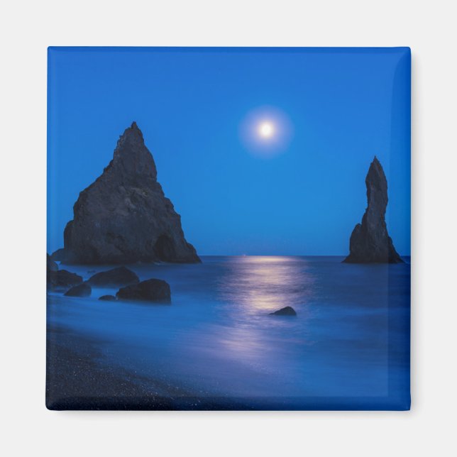 Imã Reflexo do Nascer da Lua | Islândia, Reynisdrangur (Frente)