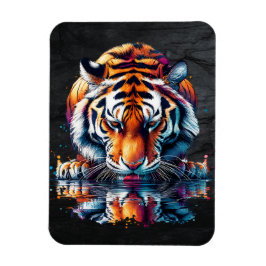 Ímã Reflexo do Tigre Bebendo Água
