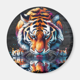 Imã Reflexo do Tigre Bebendo Água