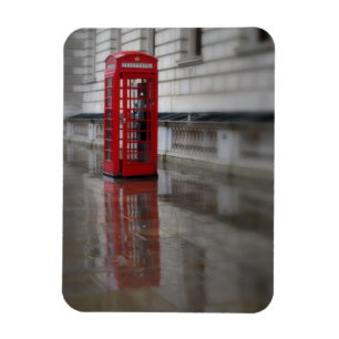 Ímã Reflexões em uma Red Phone Box - London Magnet