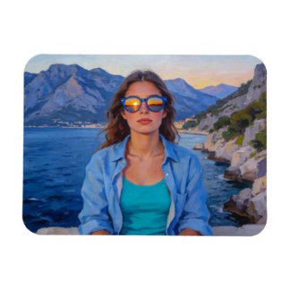 Ímã Reflexos do Pôr do Sol Mediterrâneo – Moderno Cost