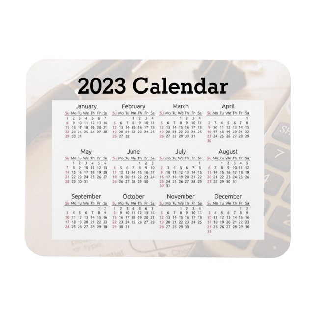 Ímã Refrigerador de Calendário 2023 (Horizontal)