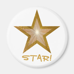 Imã Refrigerador Dourado "ESTRELA da estrela!" branco