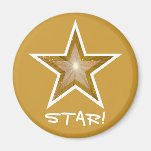 Imã Refrigerador "Dourado" "ESTRELA da estrela!" ouro