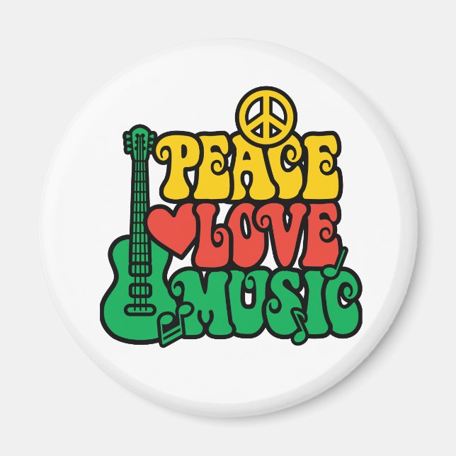 Imã Reggae Peace Love Music (Frente)