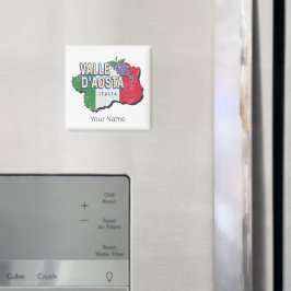 Imã Região de Aosta Valley Itália Map Vintage Souvenir