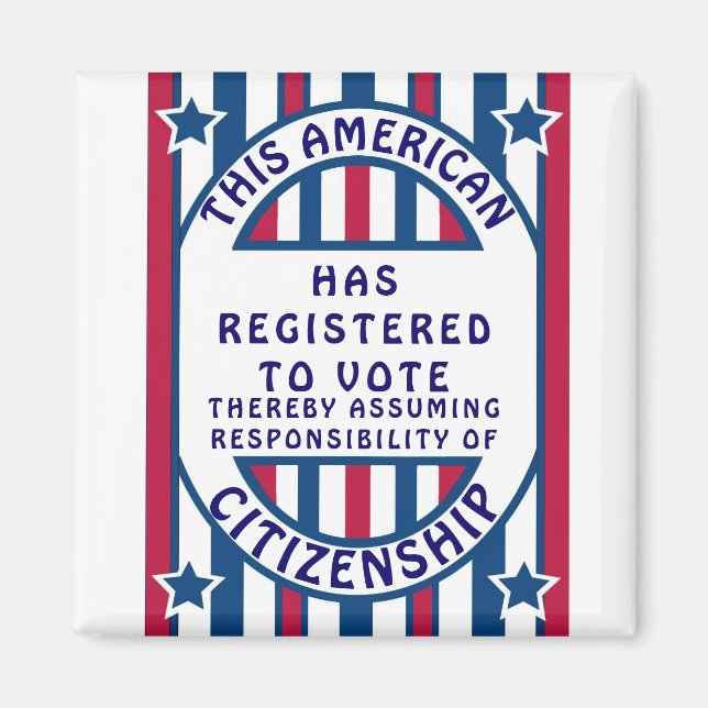 Imã Registro eleitoral Orgulho de Cidadania Americana (Frente)