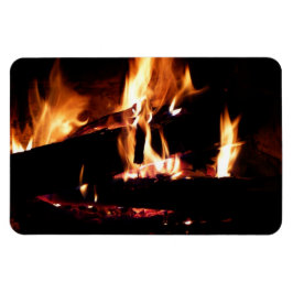 Ímã Registros na fotografia de fogo quente da Lareira