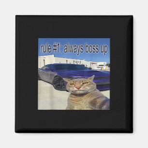 Imã Regra 1 Sempre Chefia Engraçado Gato Específico Da