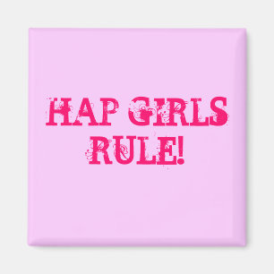 Imã REGRA DAS MENINAS DO HAP! Ímã quadrado