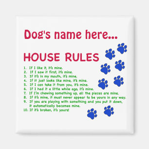 Imã Regras da Casa do Cachorro - regras para viver