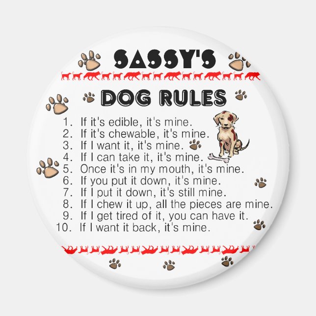 Imã Regras de Cães (Frente)
