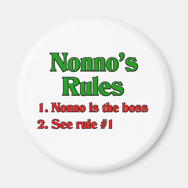 Imã Regras de Nonno (Avô Italiano) (Frente)
