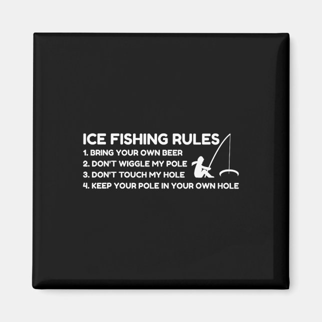 Imã Regras de Pesca no Gelo Engraçadas  (Frente)