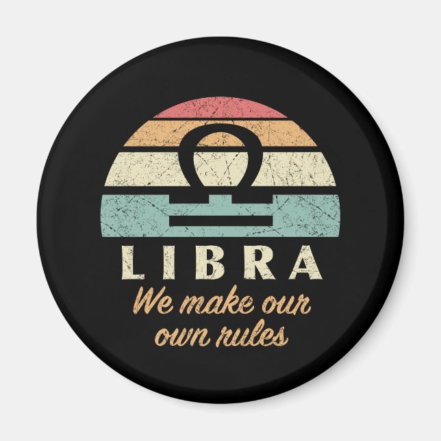 Imã Regras Divertidas do Zodíaco de Libra (Frente)